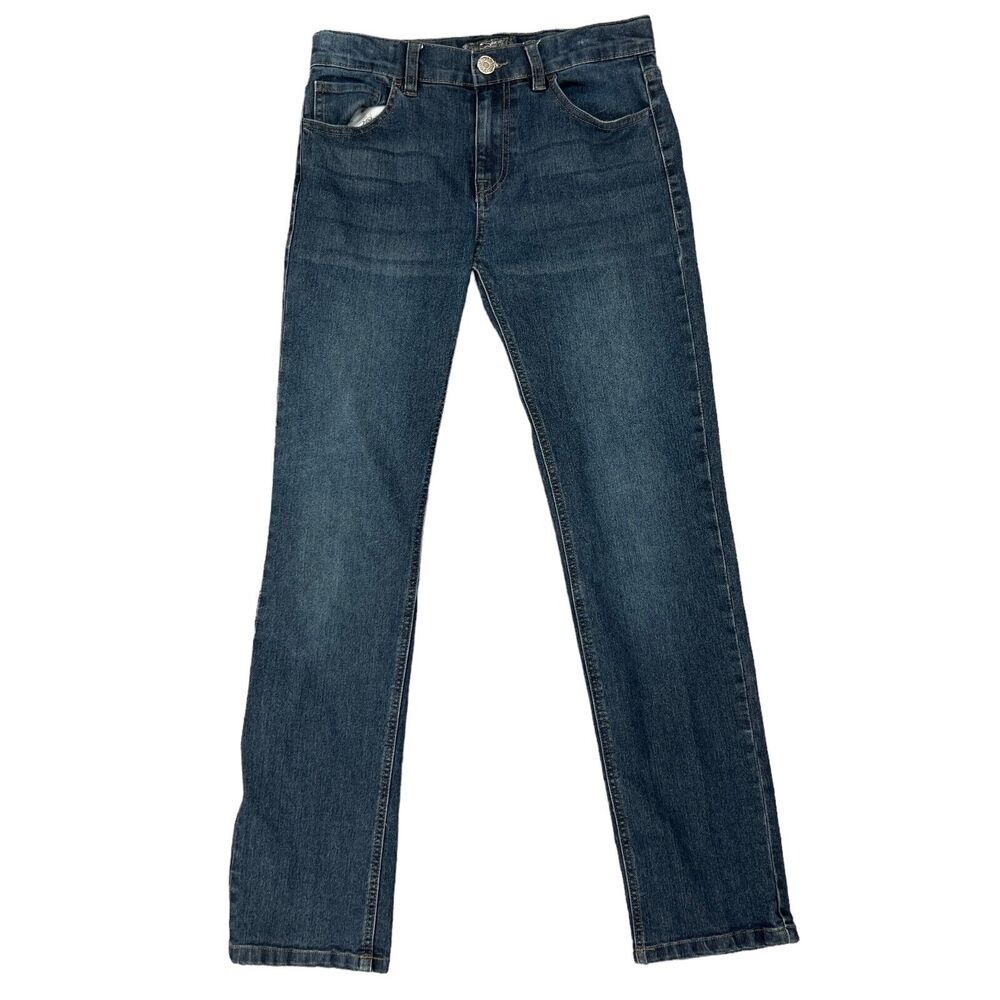 Silver Jeans Girls Youth 14 Blue Denim Triple 5 Straight Leg Stretch Mid Rise